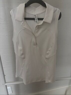 lululemon athletica Sleeveless Polo Tank - Cream/White